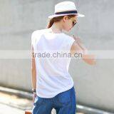 Wholesale OEM Blank T Shirt High Quality Sleeveless Cotton Women T Shirt Printing thumbnail-5