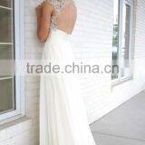 2015 Prom Dresses A Line Beaded Chiffon And Tulle Sweep Train thumbnail-5