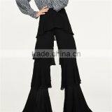 2017 Spring Womens Elegant Fancy Side Zip off Frilled Long Dress Pants thumbnail-2