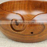 Handcrafted Eco-Friendly Portable Antique Wooden Wool Yarn Holder Bowl For Knitting thumbnail-3