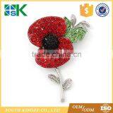 Crystal Poppy Pin Brooch Pack Rhinestone Badge Banquet Gift Remembrance thumbnail-1