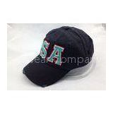 Promotional Black Washed Baseball Cap Boy Summer Sport Velcro Hat