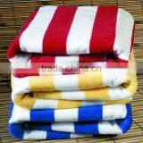 100% cotton velour striped bath towel