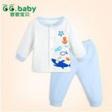 2015 100% Cotton Spring Autumn Baby Boy Clothing Set For 0-2Newborn Baby Girl Clothes Suits Blue Romper Infant Babies Tops+Pants