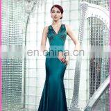 2017 Elegant Crystal Beaded Shealth Mermaid Emerald Green Evening Gown thumbnail-2