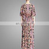 V Neck African Printed Chiffon Maxi Dress 2016 New Style Women Plus Size Dresses thumbnail-2