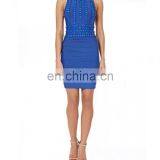 Wholesale 2017 New High Quality Evening Dresses Black Sleeveless Heavy Handmade Rivet Beading Bandage Dress thumbnail-2