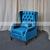 New classical fabric chesterfield sofa chair with crystal to USA