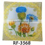 2016 Hot Sale Floral Designed Sqaure Clear Promotion Modern Glass Salad Plate for Daily Use thumbnail-1