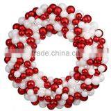New Style Red White Color Ornament Ball Wreath for Christmas thumbnail-1