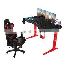Wholesale Gaming Pc Desk Computer Racing Table With RGB Led Lights Gaming Table For Silla De Escritorio Gamer thumbnail-1