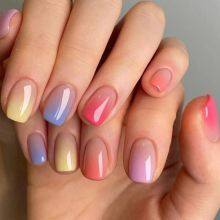 Cross-border Gradient Dopamine Nail Creative Personalized Nail Tip Whitening High-end Nail Art Finished Products SUYW