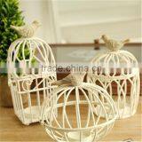 Metal Bird Cages Glass Tealight Candle Holder Decorative