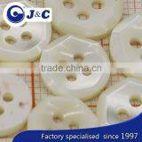 Polygon White Color Trocas Shell Button