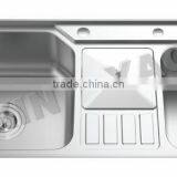 High Quality Double bowl Single Drainer Welding Sink SUS304