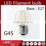 2016 Hot Sell CE ROHS CERTIFICATE G45 Glass Body E27 Led Bulb Filament
