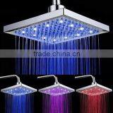 Stainless Steel Rainfall Square LED Shower Head