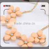 High Quality Material Brass /alloy Plating Gold Silver Flower Necklace thumbnail-1