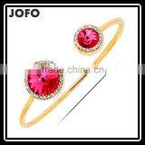 Beautiful Gorgeous Partywear Red Crystals Free Size Adjustable Bangles