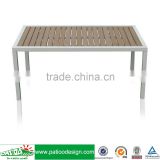 Indoor Outdoor Aluminum Frame brown teak Table
