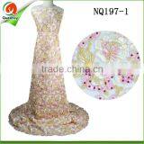 New French Lace Fabric Embroidered French Net Lace Fabric With Rhinestone for Garments NQ197-3 thumbnail-2