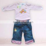 Fashion Designed for Children Suit With Cotton T-shirt and Jeans for Girls Clothing thumbnail-1
