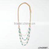 Ultra Pendant Green and White Beaded With Gold Chani Necklace With Matching Earrings and Bracelet thumbnail-2