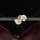 Fashion Jewelry YiWu Factory Stylish Gold Plated Heart Shaped Crystal Round Stud Earrings thumbnail-3