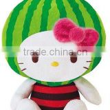 new fashion new style factory promotion stuffed plush hello kitty with watermelon hat