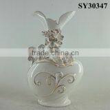 With Liquid Gold Flower Design Ceramic Vase Decoration thumbnail-5