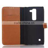 2015 book style business type leather case for LG Spirit with card slot