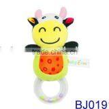 lovely stuffed baby rattle bed decorative cow toy