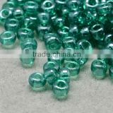 11/0 Glass Seed Beads, Transparent Lustered, MediumSeaGree Micro Beads(SEED-Q011-F520)