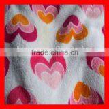 Printed Heart Coral Fleece Fabric