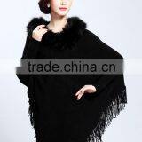 2015 Europe and United States New Upmarket Collars Printing Long Tassels Knitting Cape Coat Female