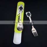 Exquisite design cartoon stainless steel cutlery set with unique box