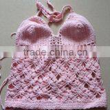 2015 New Hand Crochet Sexy Women Lady Halter Tankini Top Beachwear Swimwear