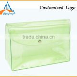 waterproof clear promotion pvc cosmetic bag with the button