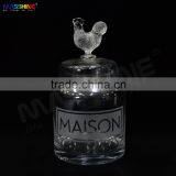 Transparent Glass Jar With Glass Lid With Cock Handle