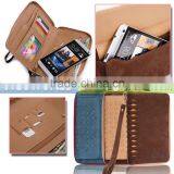 Real Leather Wallet Case for HTC One M8 Smart Phones With Cash Pocket