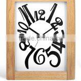 Rectangled Oak Wooden Wall Clock Decoration Items thumbnail-2