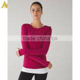 Custom Gym Yoga Shirt Women Long Sleeve T-Shirt Wholesale Yoga Wear thumbnail-1