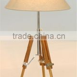 SAA Australia style natural wooden tripod table lamp with off white empire lampshade wedding present centerpiece home decor CUL