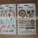 Custom printed image round epoxy stickers for scrapbook