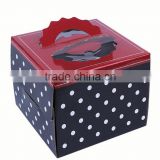 big rond dot corrugated Mousse birthday cake box with handle