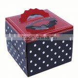 Big Rond Dot Corrugated Mousse Birthday Cake Box With Handle