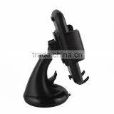 For All Mobile Phone With Suction Cup Deesign Leather Grain Universal Windshield Mount Holder Car Holder thumbnail-3