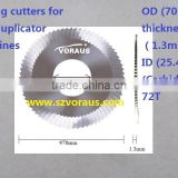 Milling cutters for key-duplicator machines OD (70mm) thickness (1.3mm) ID (25.4mm) (Carbide) 72