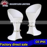 commercial illuminated outdoor furniture Rotational white PE plastic high stool tall LED Bar Chair with CE RoHS approval