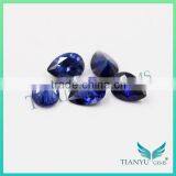 Wholesale Loose Synthetic Colored Stones #34 5*7m blue Pear Cut Sapphire Corundum gems for jewelry price